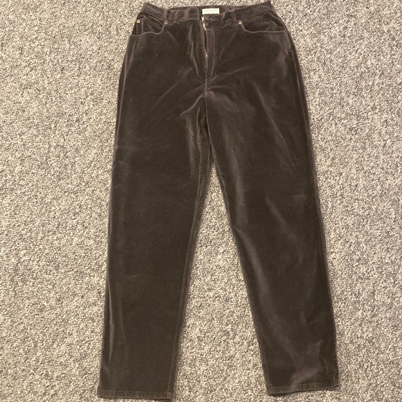 Jones New York Pants - Vintage Gray Velvet Straight Leg Pants